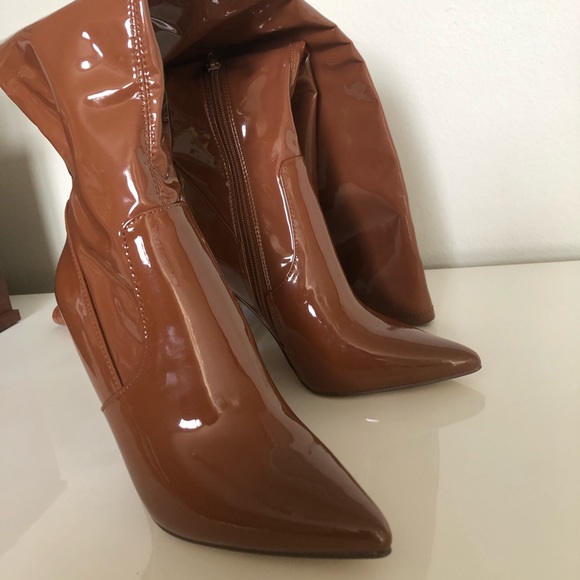 Steve Madden vava cognac patent boots - Picture 5 of 15